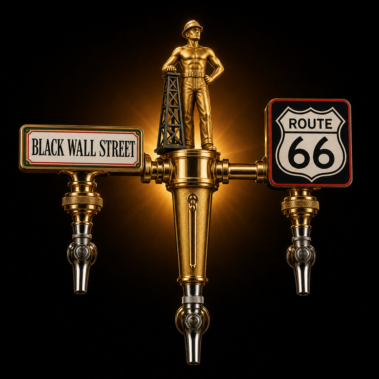 Tulsa on Tap logo — a T formed by three beer taps
